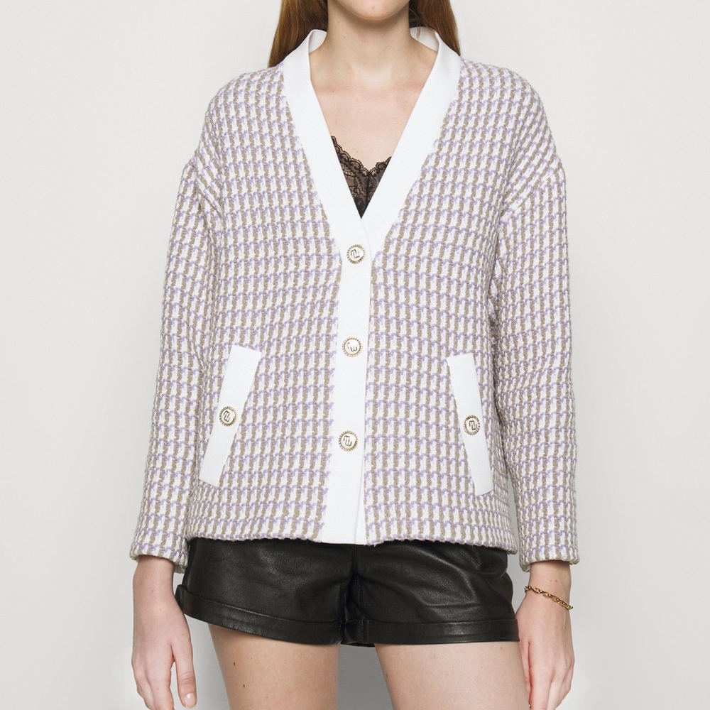 Brand new Maje purple tweed cardigan